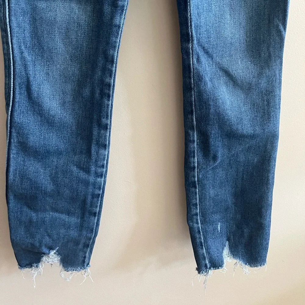 Paige Distressed Blue Hoxton Skinny High Rise Ankle Jeans Size 25
